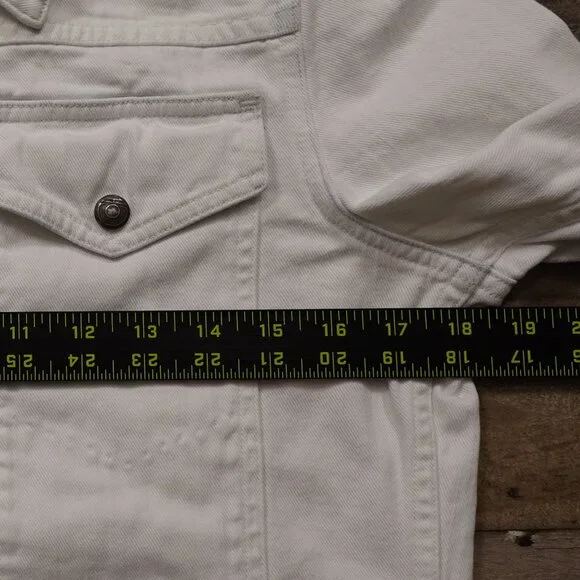 Citizens of Humanity jean jacket women's medium white denim elbow pads - Picture 7 of 10